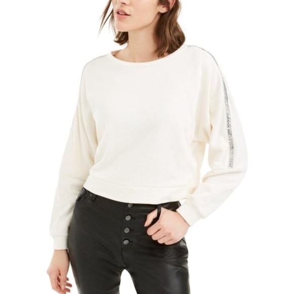 Bar III Shine Stripe Sweatshirt - Picture 1 of 7